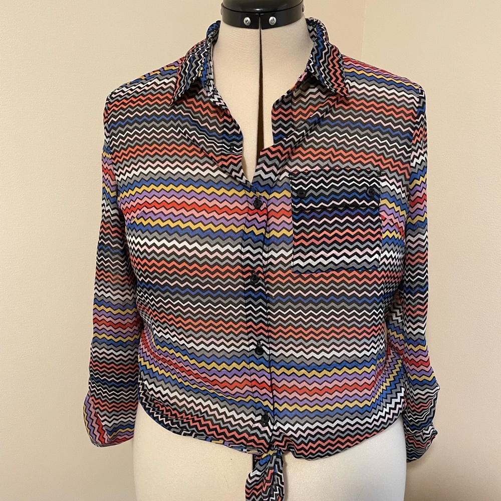 Colorful Button Up Top